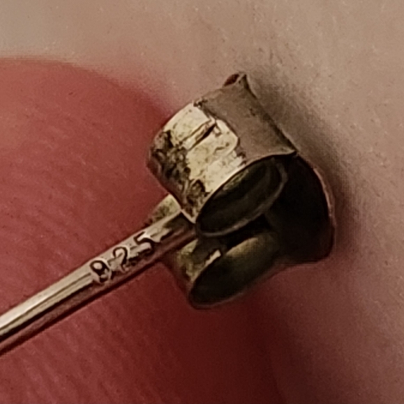 Sterling and Cz Stud Earrings - Picture 10 of 10